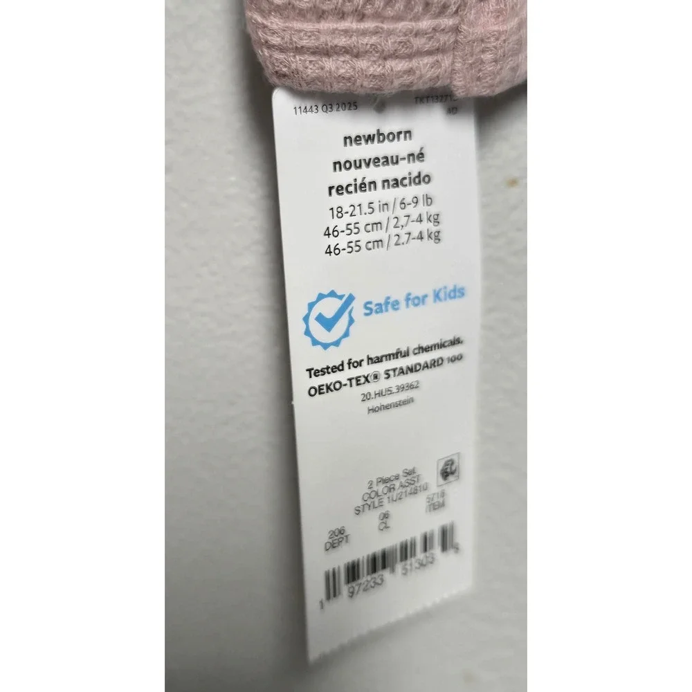 Carter's Just One You Newborn Waffle Knit 2pc Set Dusty Rose 1U214810